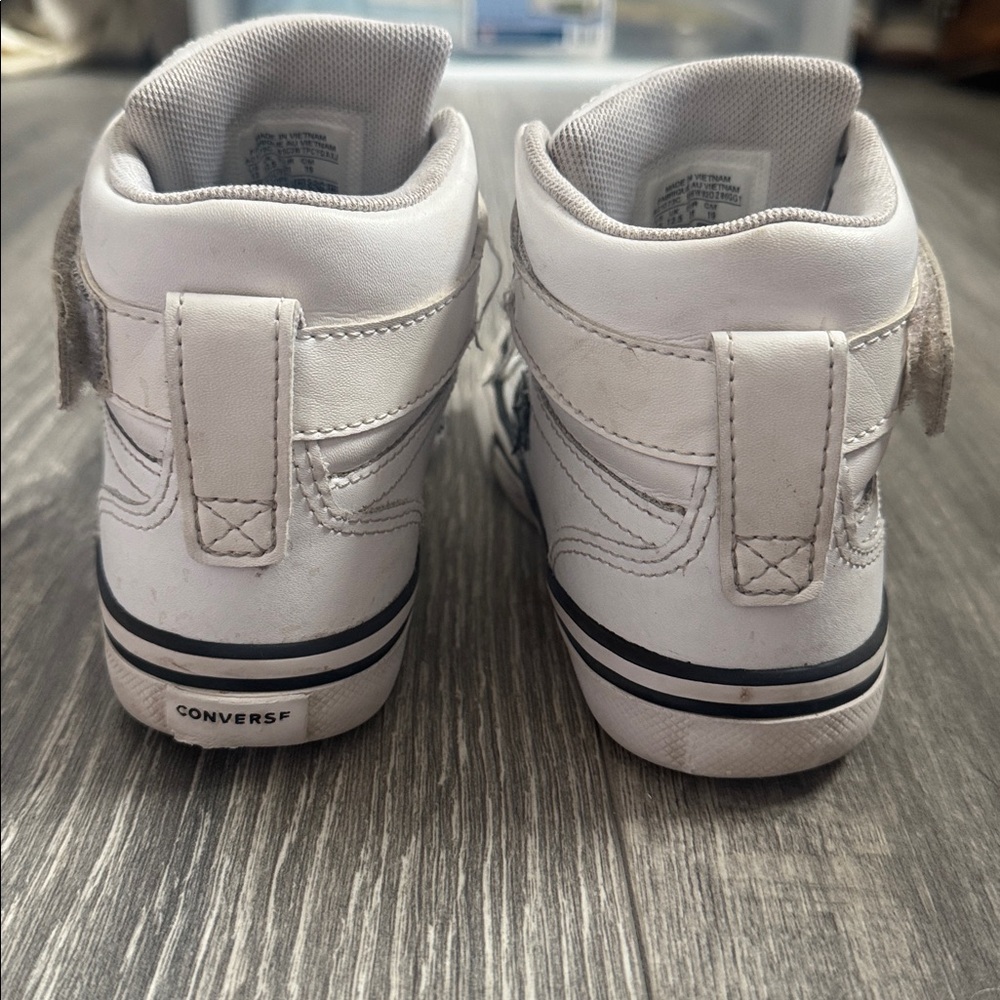 Converse White and Black High-Top Sneakers - Picture 4 of 9